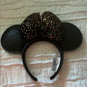 50th anniversary black and Gold Sequin Mouse Ears